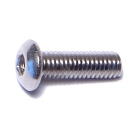 Midwest Fastener M3-0.50 Socket Head Cap Screw, Button, Plain Stainless Steel, 10 mm Length, 10 PK 75543